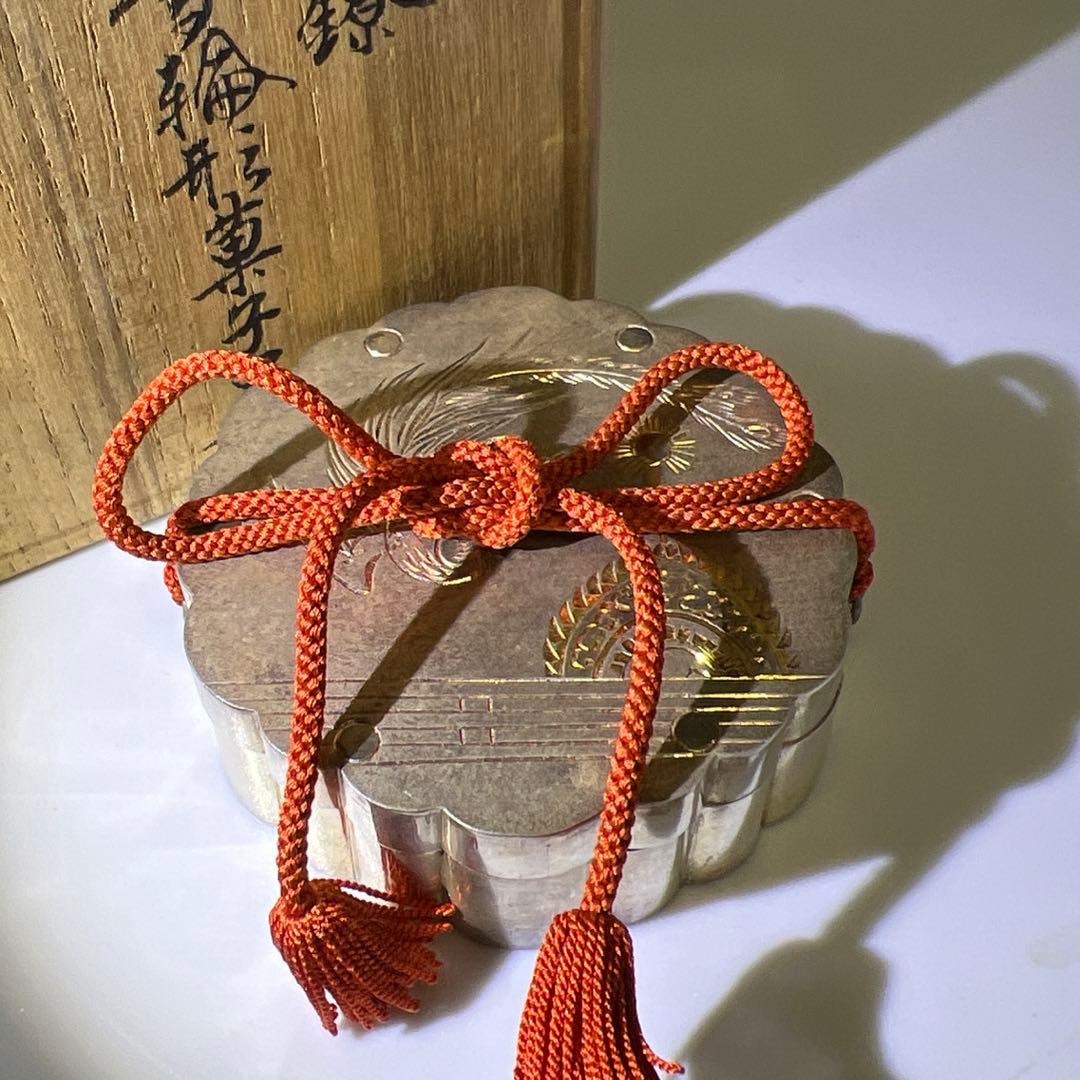 皇室ボンボニエール　鳳凰雅楽火災太鼓　純銀生駒製　共箱付　72g