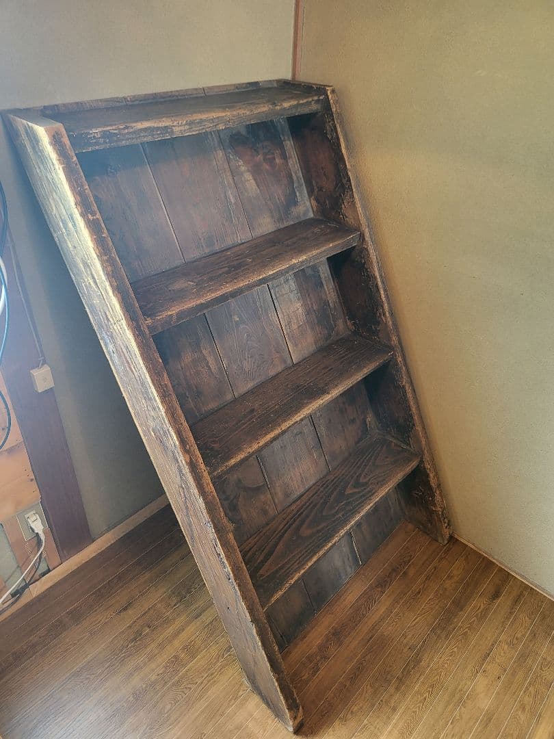 木製 階段　4段　古民家　飾り棚　展示台　什器　アンティーク