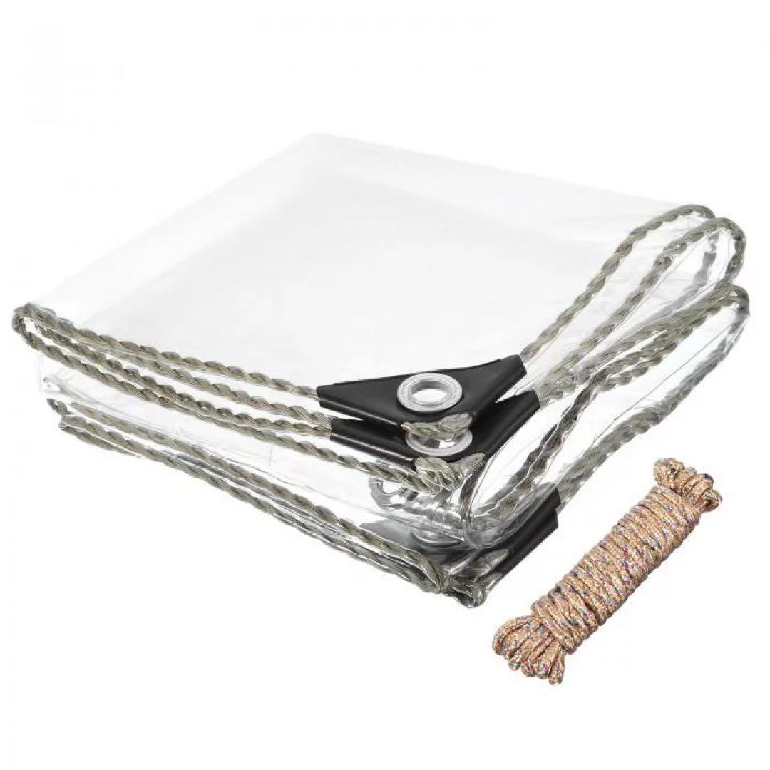 クリアタープ 金属製グロメット 結束ロープ付 防水 防塵 温室 庭 パティオ