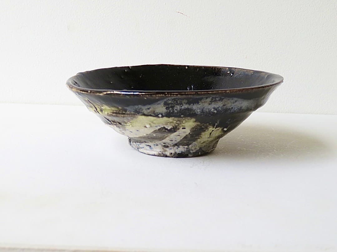 【値下‼︎】◆希少作◆中島勝乃利『引出し黒織部盌』【師：鯉江良二】