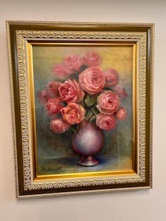 中島敏春★【薔薇】★真作保証★ 1点物/原画★キャンバスF6号★直筆サイン★