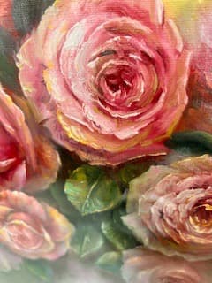 中島敏春★【薔薇】★真作保証★ 1点物/原画★キャンバスF6号★直筆サイン★