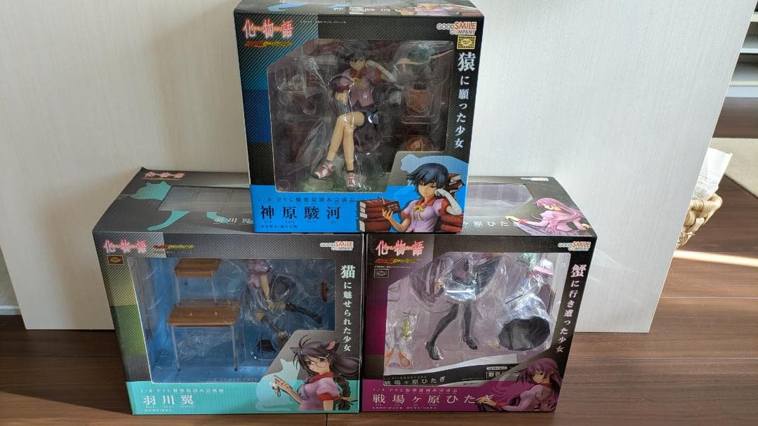 グッドスマイルカンパニー 1/8 化物語 3体セット（戦場ヶ原/神原/羽川）