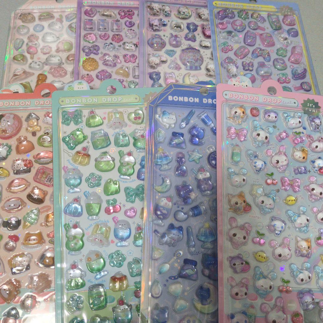 【正規品】ボンボンドロップシール　8枚　コンビニ不可　めしめし　めろめろ