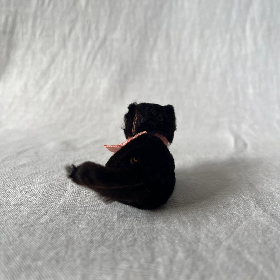 アンティーク　ドイツ　黒ねこ　リアルファー