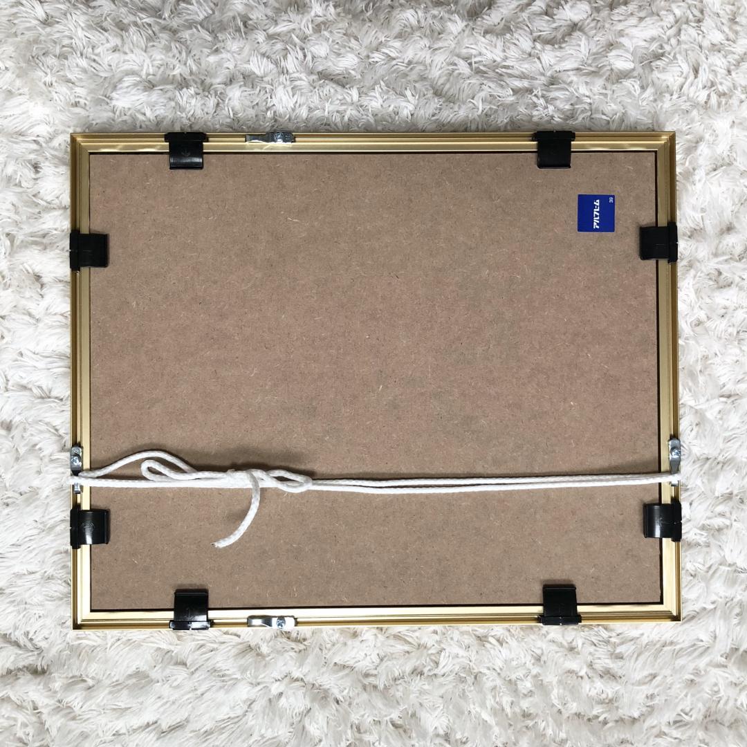 透明水彩画　原画　「エーゲ海とブーゲンビリア05」額縁付　SMサイズ