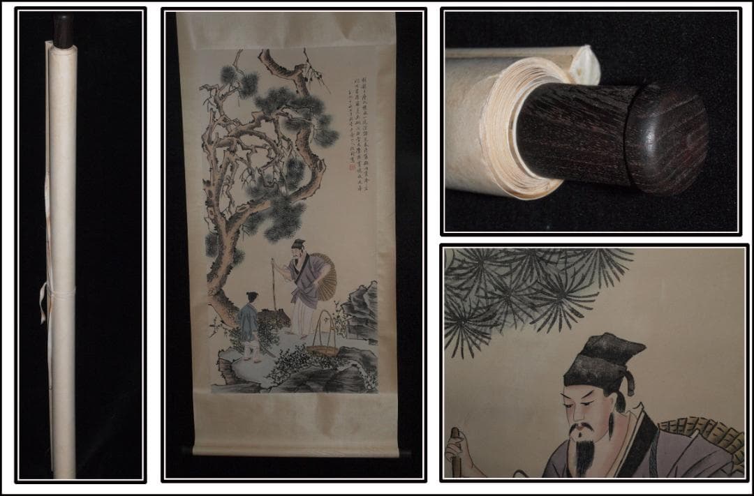 掛け軸　中国清時代人物図　肉筆掛け軸　激安骨董品 古美術 AK2189A9-2