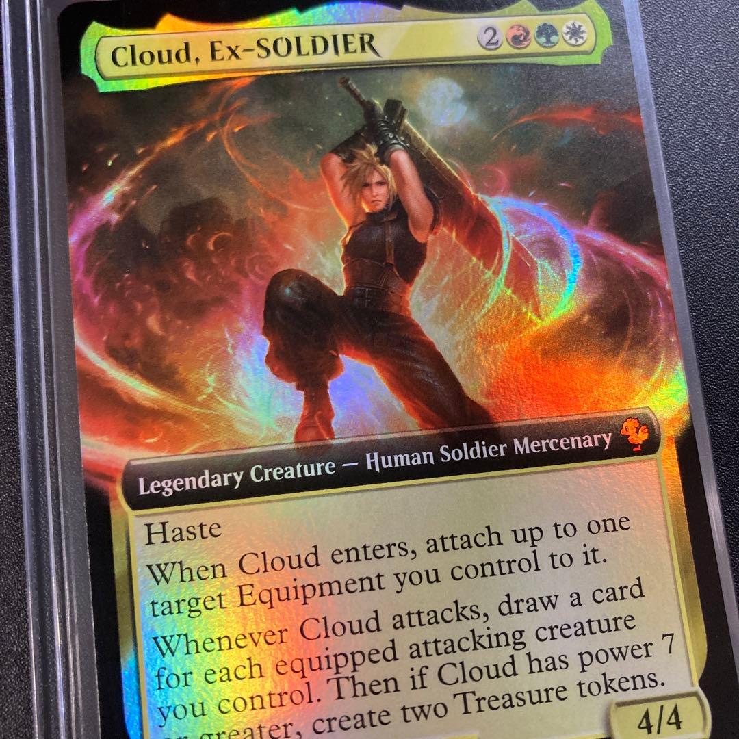 MTG FF 元ソルジャー、クラウド 拡張アート foil 神話レア 英語版