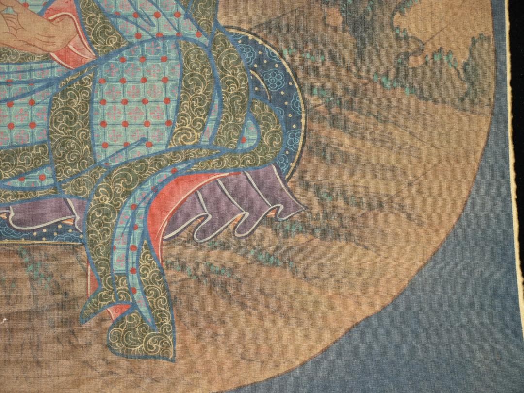 明時代 肉筆保證　掛け軸　捲り 古董品古美術 BD823C11-4