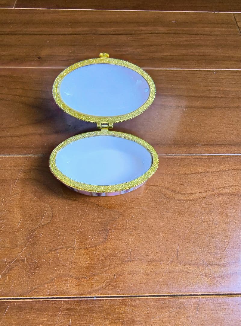 リモージュボックス　ビンテージアンティーク　陶器製花柄小物入れ