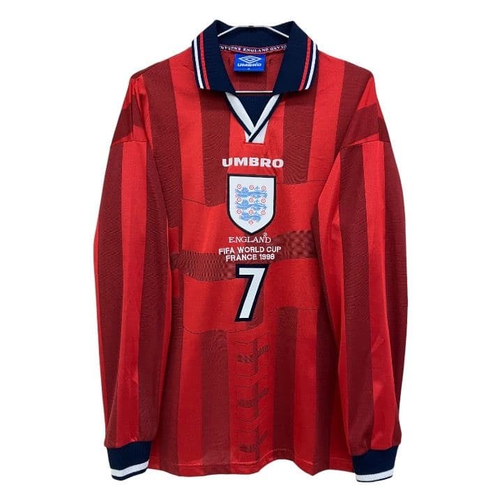 98-99 イングランド代表　ベッカム　アンブロオフィシャル　長袖ユニフォーム