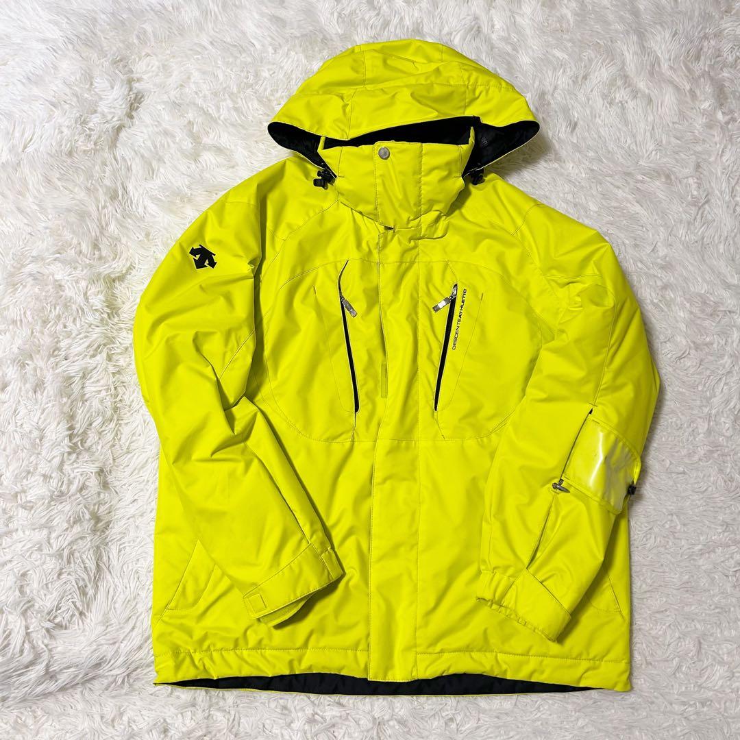 【美品】DESCENTE デサント スキーウェア 上下 シンプル イエロー Ｌ