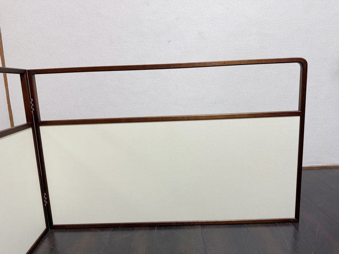 未使用 茶道具 溜塗 利休梅 風炉先屏風 裏白 両面使い 上透かし