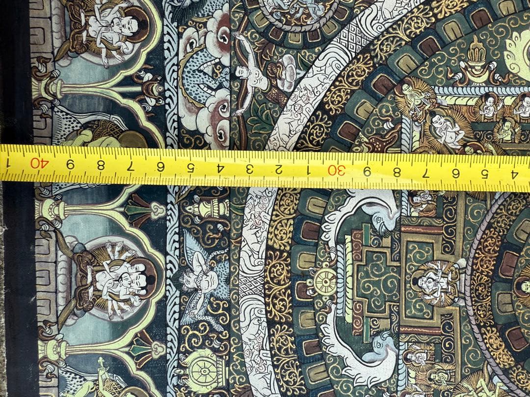 チベット　ネパール　手書き　タンカ　曼荼羅アート