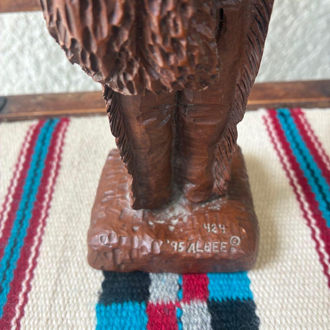 貴重！90's ネイティブアメリカン　インディアン立像置物USAヴィンテージ雑貨