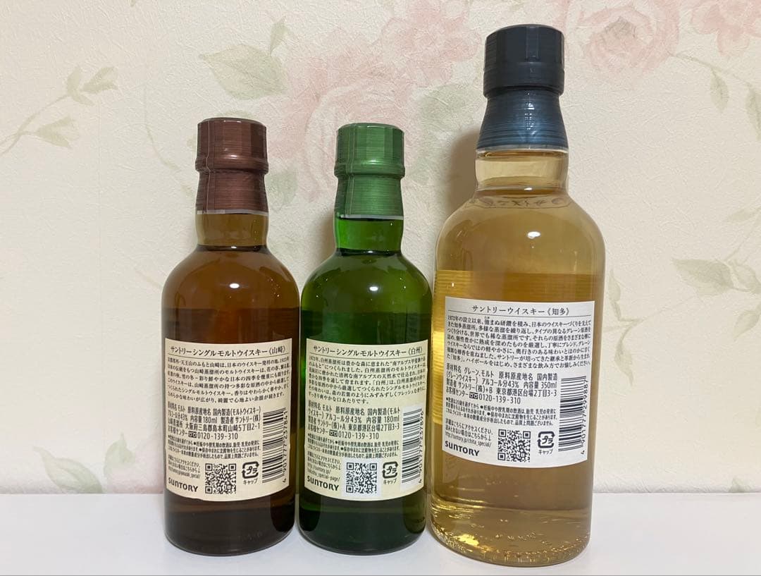 サントリー ウイスキー 山崎 白州 知多 ミニボトル 計3本セット