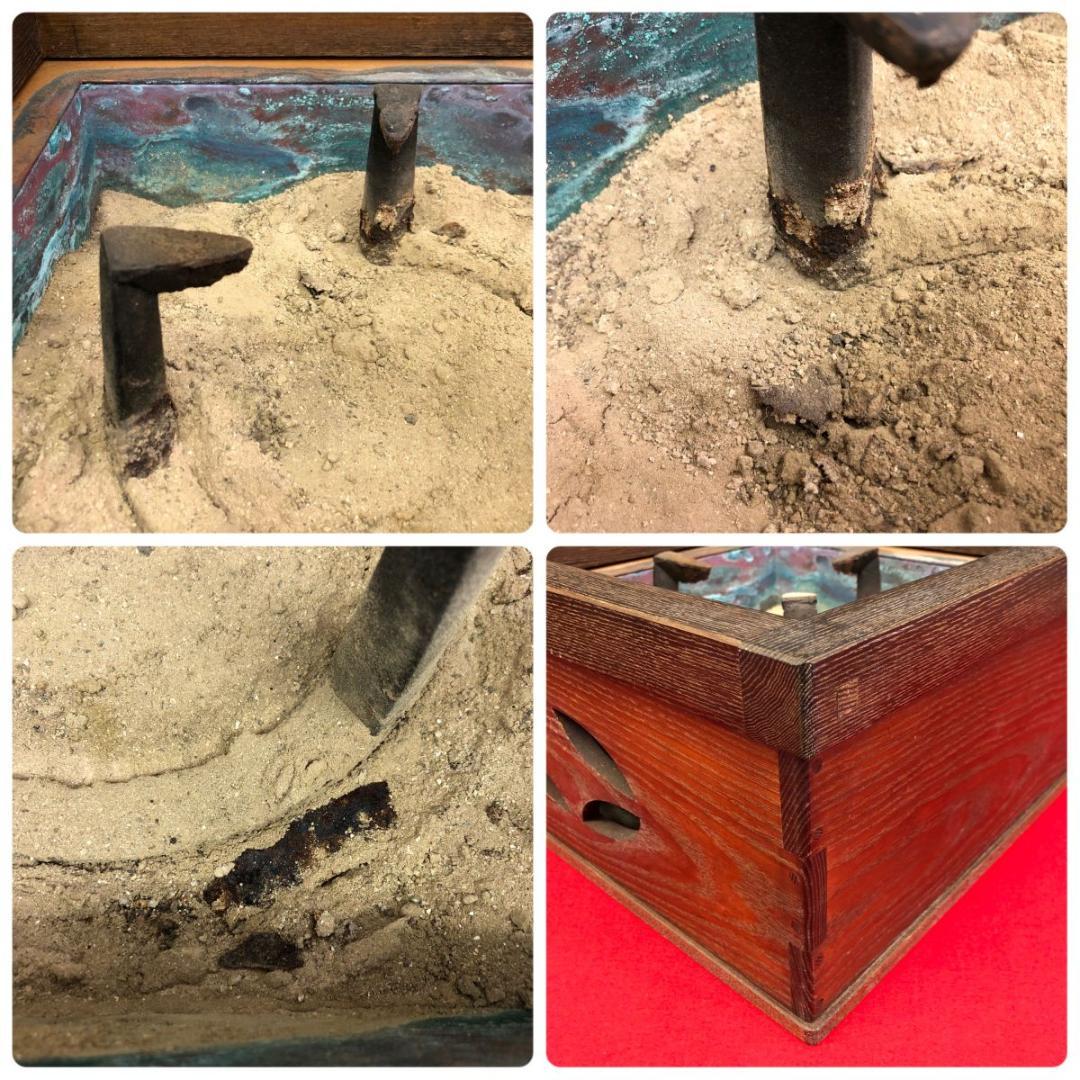 茶道具　置き炉　置炉　三徳　釜灰付