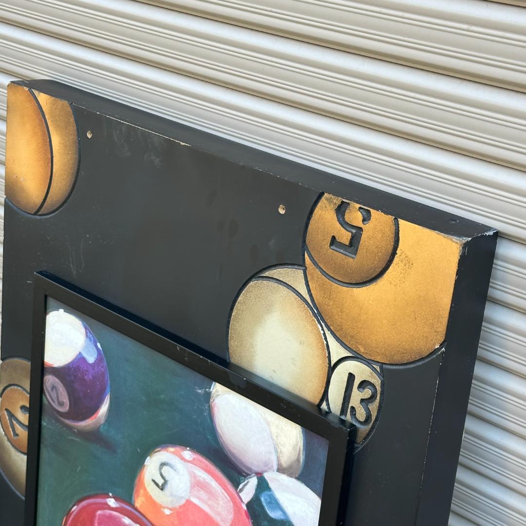 ビリヤード ボール デザイン 木製看板 アートパネル ガレージ バー インテリア