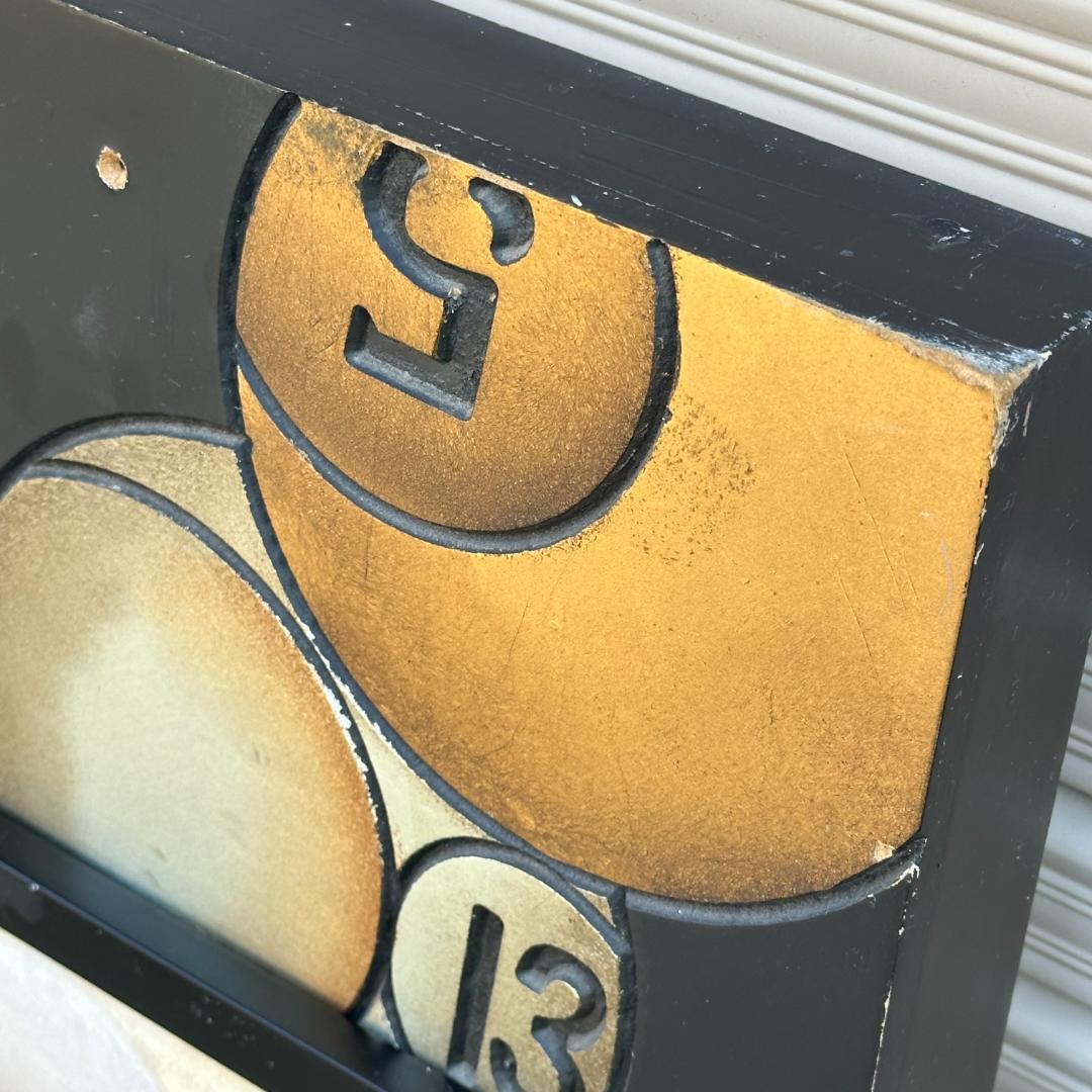 ビリヤード ボール デザイン 木製看板 アートパネル ガレージ バー インテリア