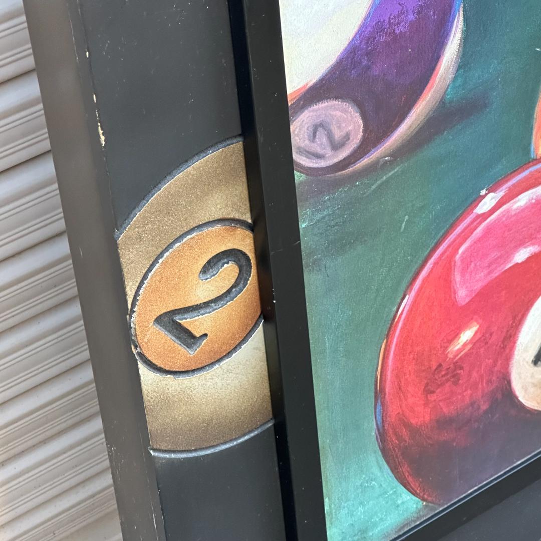 ビリヤード ボール デザイン 木製看板 アートパネル ガレージ バー インテリア