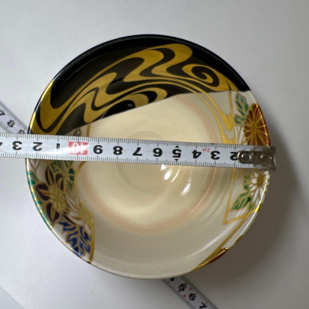 宮川香雲　龍谷焼　極彩色　茶碗　共箱　口径12.7cm 東K8-0207☆2F