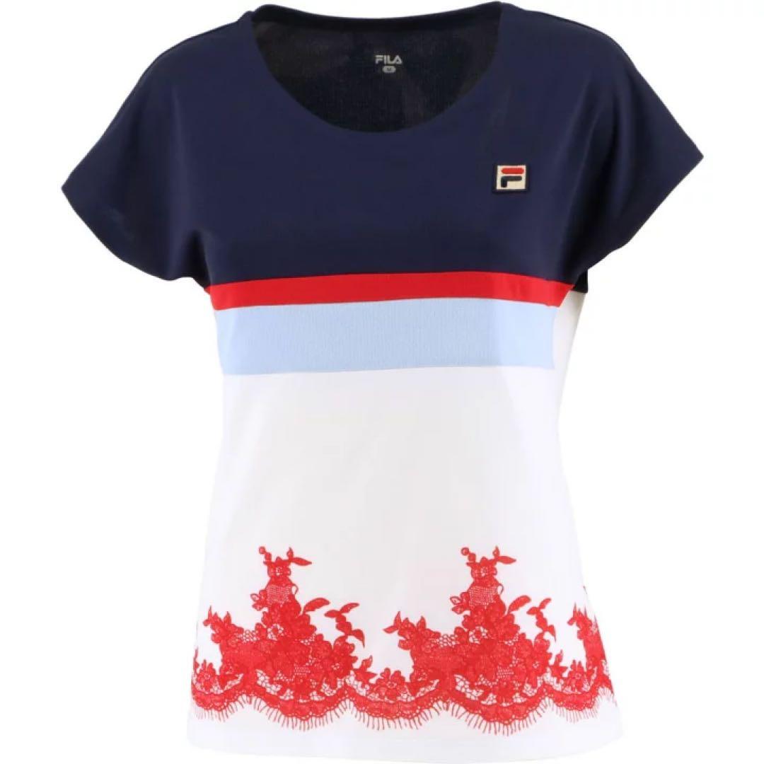 FILAフィラ＊紺×レッドのプリーツスコートと刺繍アレンジ美シルエットトップス