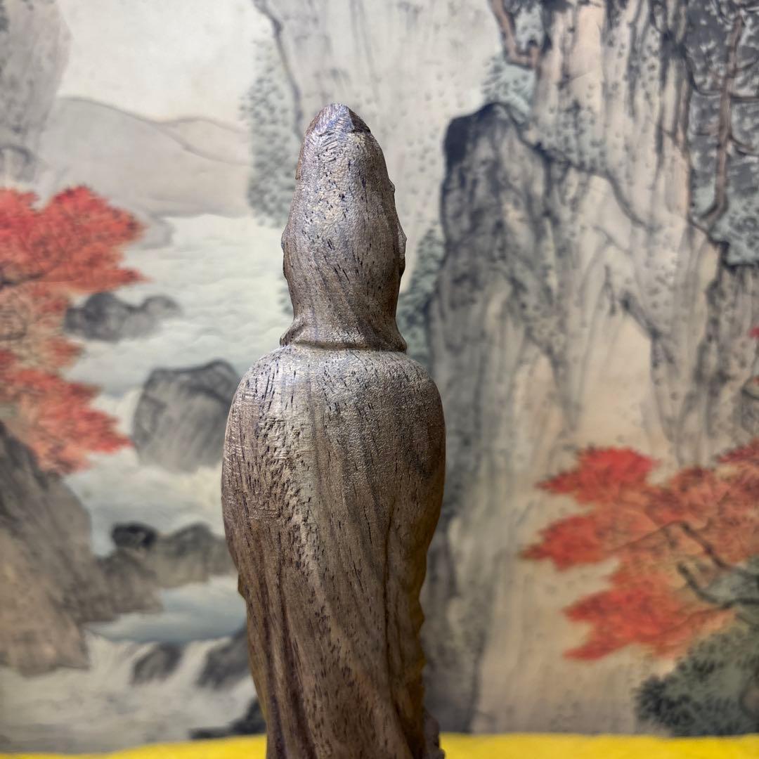 アンティーク　観音様と塔 守護仏 縁起置物