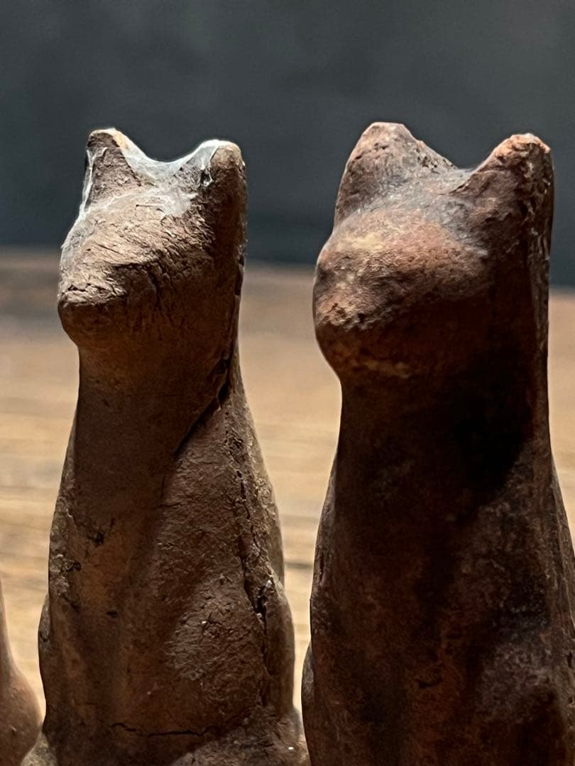 鉄砲狐 10体セット　／ 今戸焼 民藝 土人形 古道具 宗教美術 郷土玩具