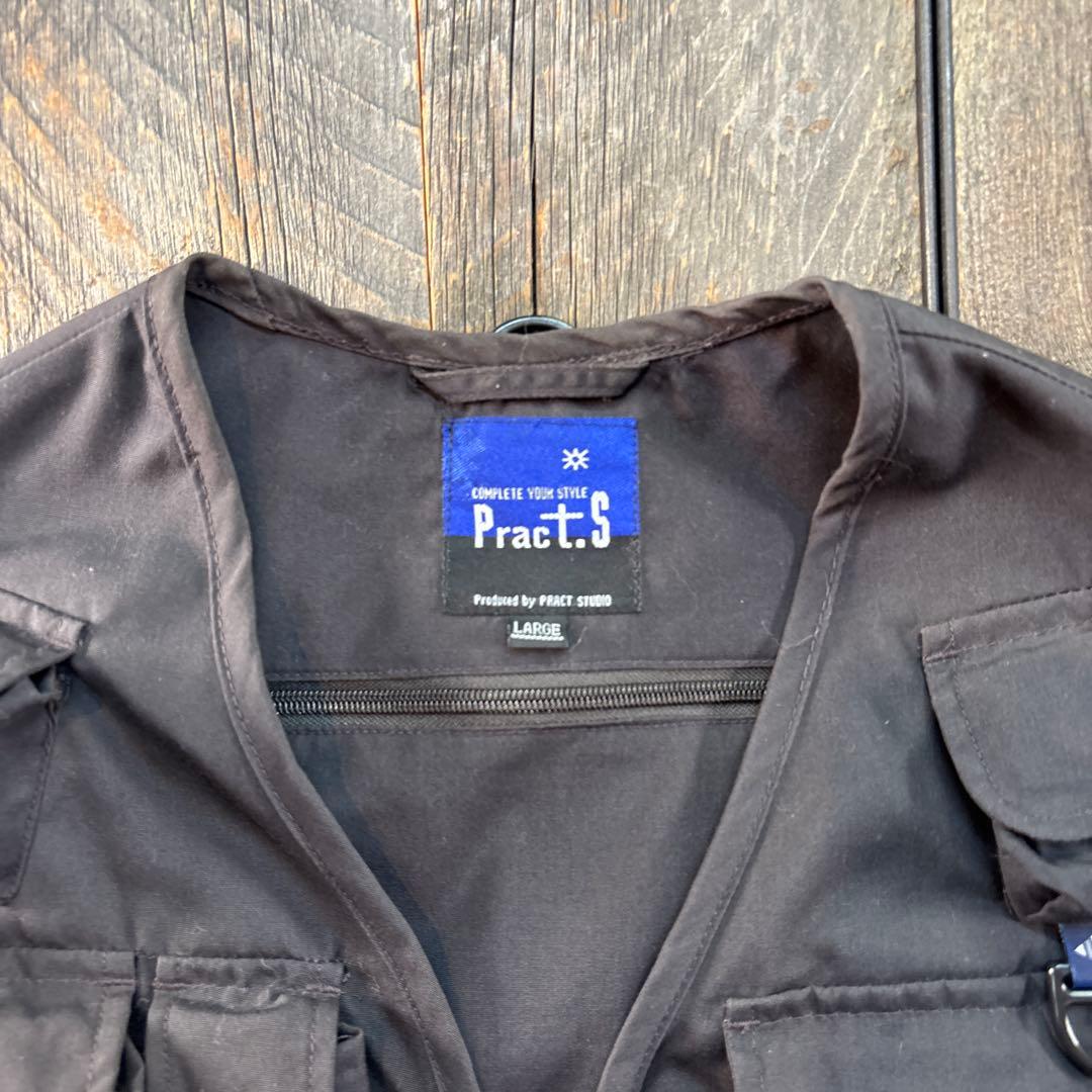 古着　フィッシングベスト　ブラック　フライベスト　多ポケット L アウトドア