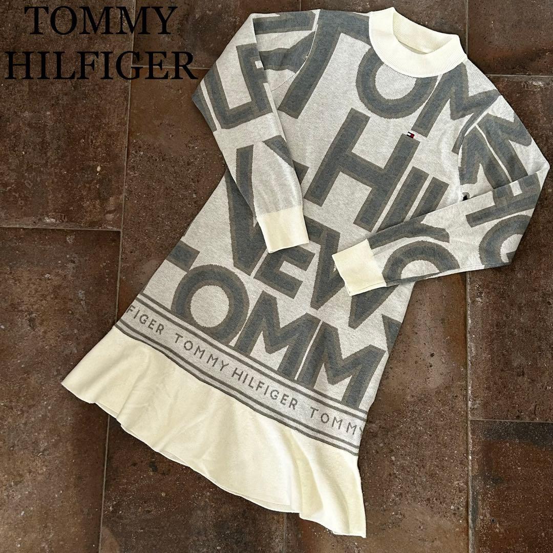   GOLF ロゴジャガード フレアニットワンピース