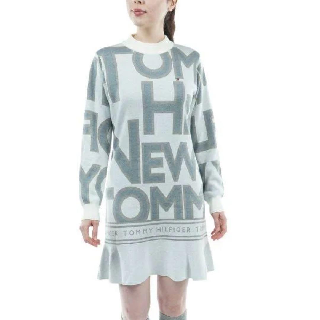   GOLF ロゴジャガード フレアニットワンピース