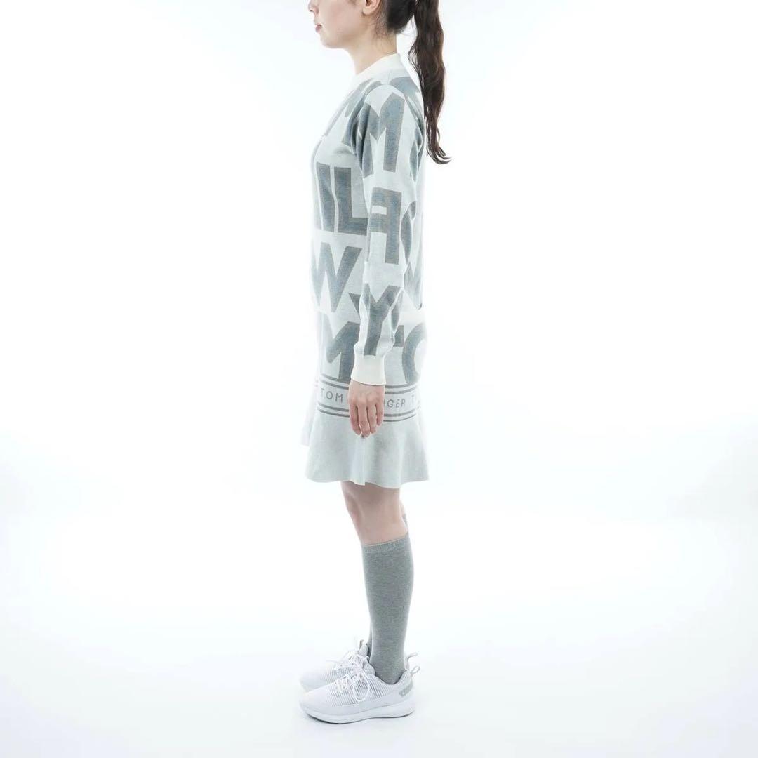   GOLF ロゴジャガード フレアニットワンピース