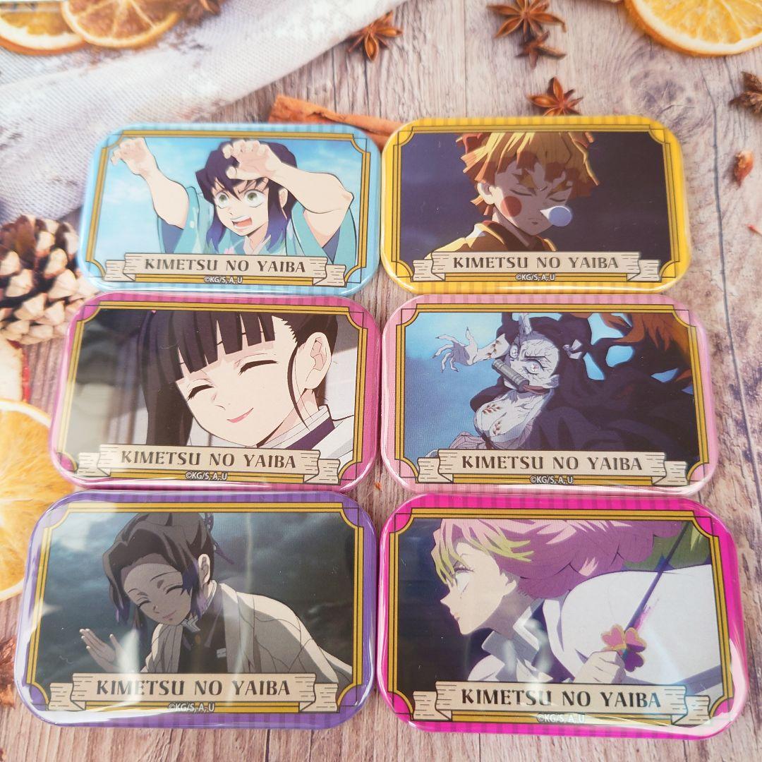 鬼滅の刃 スクエア缶バッジ 冨岡義勇 不死川実弥 時透無一郎 煉獄杏寿郎