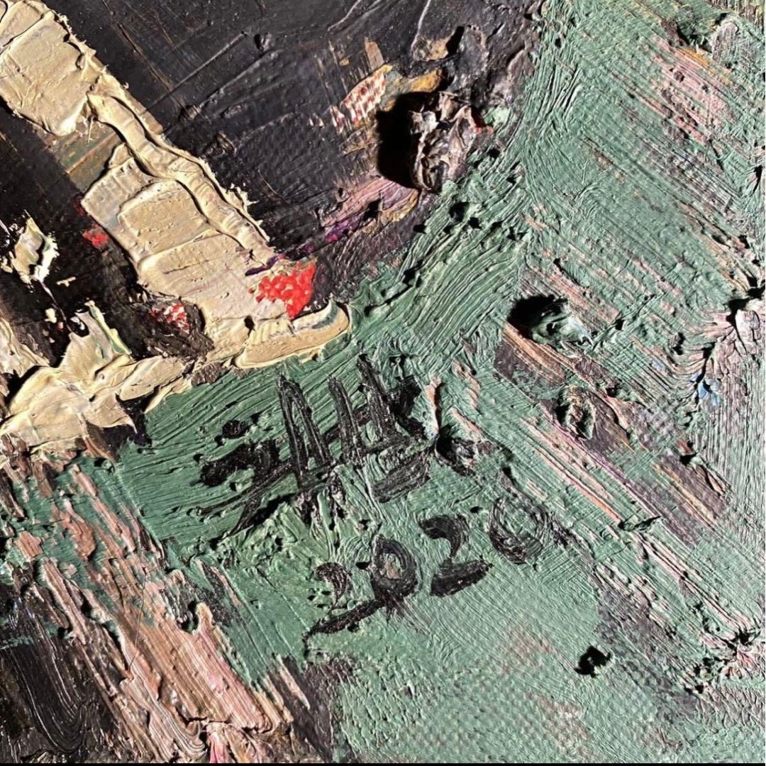 ★真作★ 文勝(ウンシュン) 古跡 油絵 額付き 貴重作品