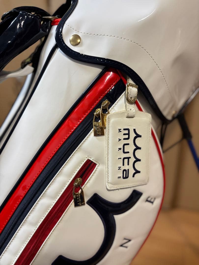 美品 muta MARINE ムータマリン エナメル スタンドキャディバッグ