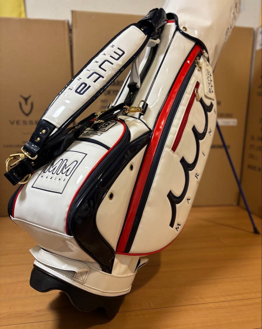 美品 muta MARINE ムータマリン エナメル スタンドキャディバッグ