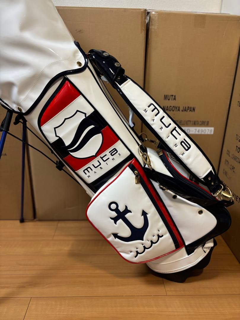 美品 muta MARINE ムータマリン エナメル スタンドキャディバッグ