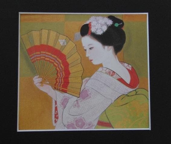 三輪良平、【舞】、希少な額装用画集より、新品額装付、状態良好