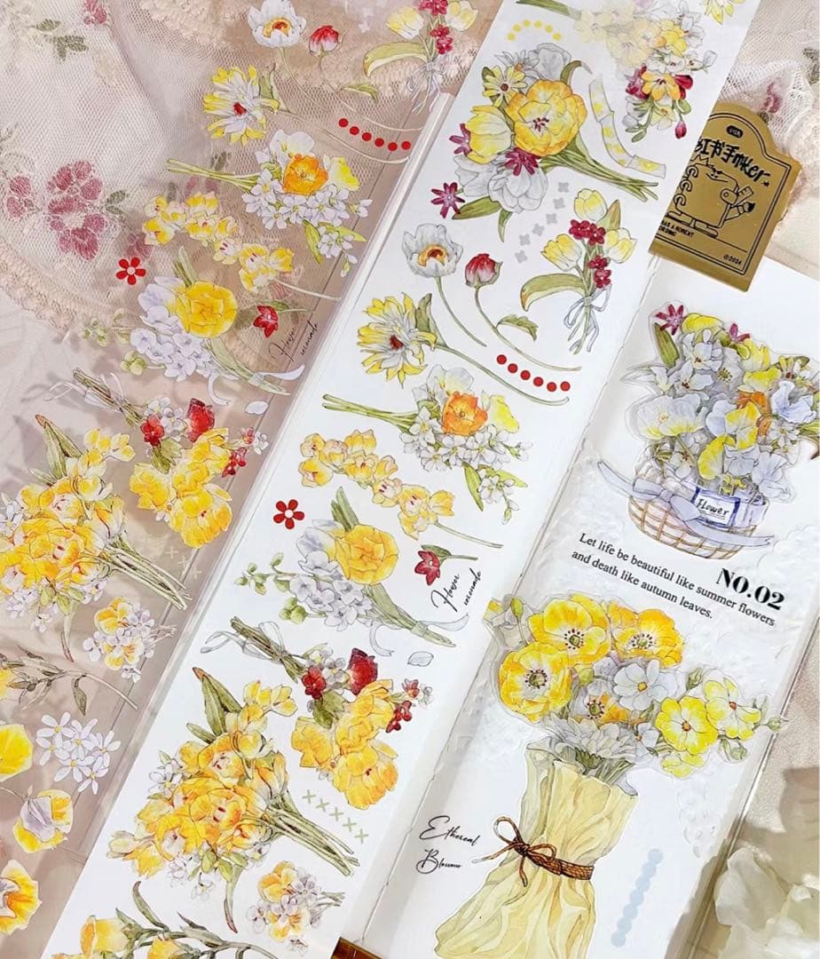 海外マスキングテープ巻売り 白昼夢 フラワー 人物マスキングテープ