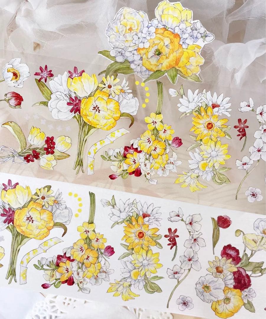 海外マスキングテープ巻売り 白昼夢 フラワー 人物マスキングテープ