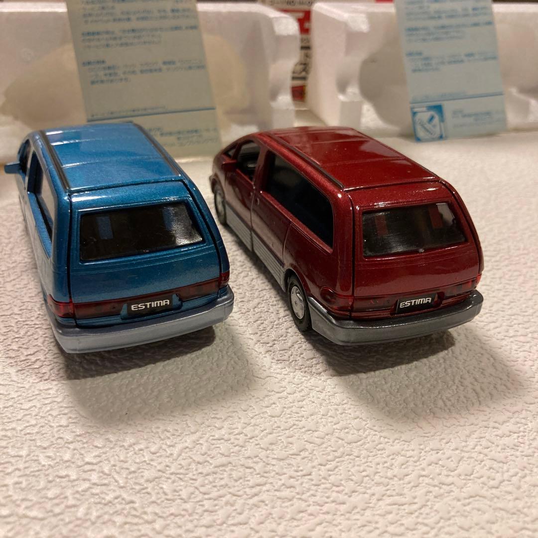 ヨネザワ　ダイヤペットミニカー　エスティマ　ブルー&レッド2台セット