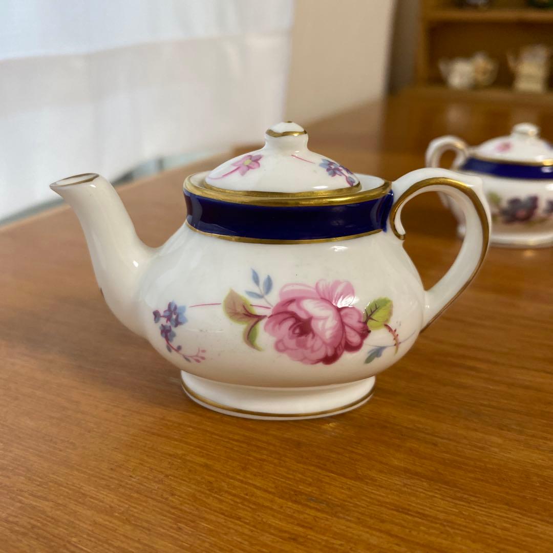 コールポート ミニチュア　コバルト　ローズ　ティーセット　ティタニア　チタニア