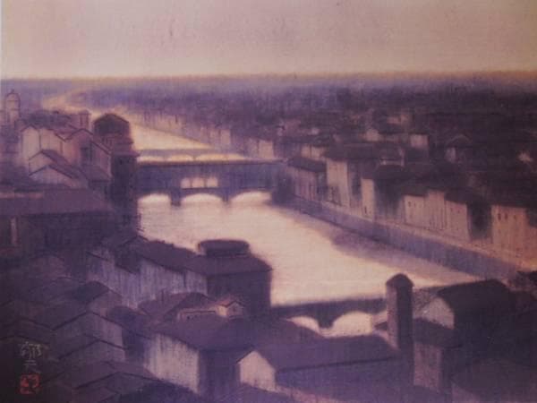 平山郁夫、遠望、額装用高級画集の一部、新品額付