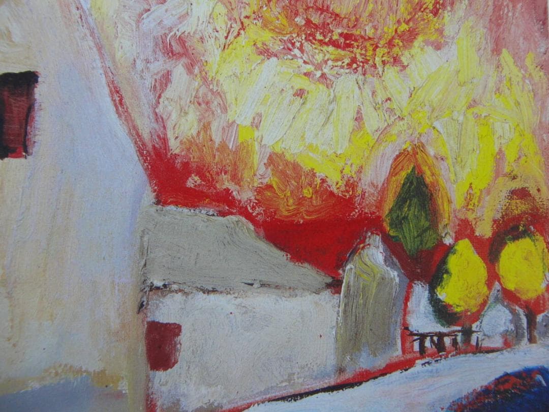 赤堀 尚「真夏のモレ郊外」、人気作品、希少画集・額装画、新品国産額にて額装付