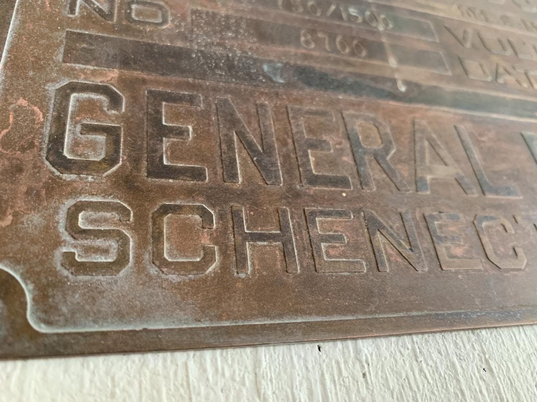 GE ブラス真鍮プレート サインプレート　銘板 銘盤 インダストリアル