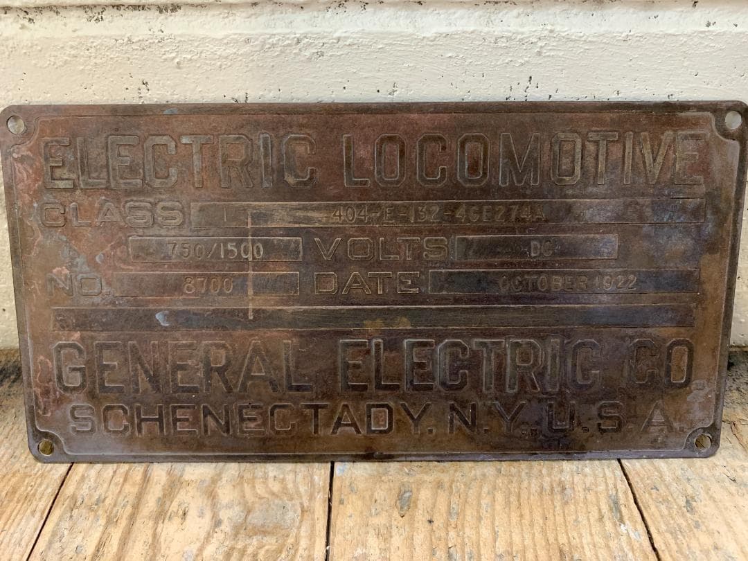 GE ブラス真鍮プレート サインプレート　銘板 銘盤 インダストリアル