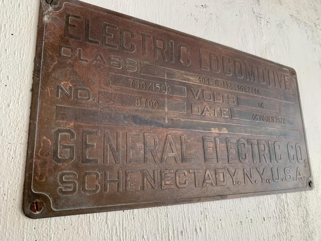 GE ブラス真鍮プレート サインプレート　銘板 銘盤 インダストリアル