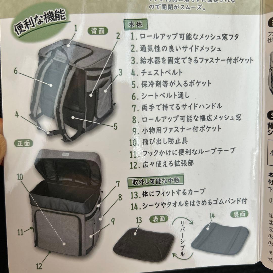 新品未使用☆小型犬用リュックキャリー（適応体重10kg未満） 購入タグ付き