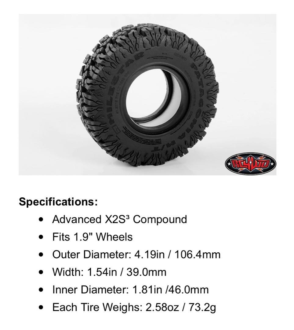RC4WD マイルスターパタゴニア　1.9タイヤ