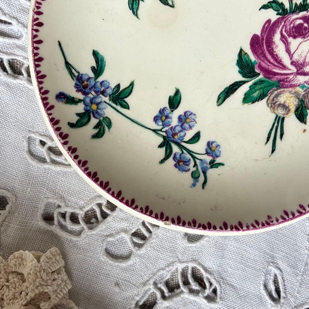 Gien フランス　ピンク　アンティーク　b 多色刷り　c&s 勿忘草